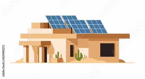 Desert Modern Home with Solar Panels