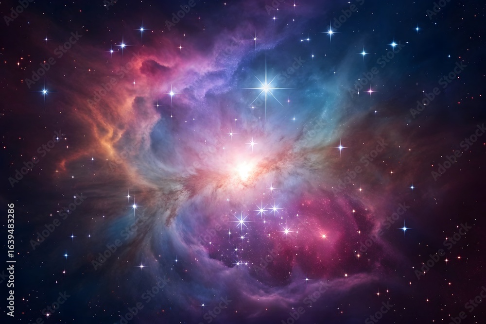 Obraz premium Colorful Nebula and Stars in Deep Space galaxy cosmos