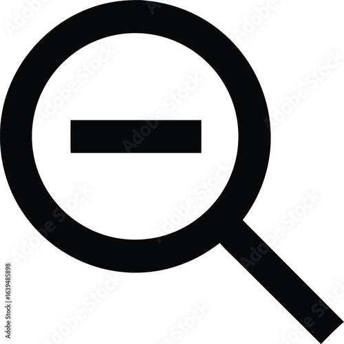 magnifying glass with minus sign for zoom out icon