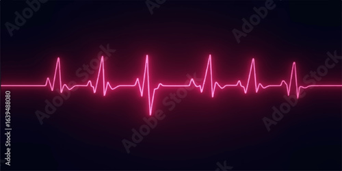 A digital cardiogram graph illustrating a red heartbeat on a monitor, reflecting the pulse of life and health