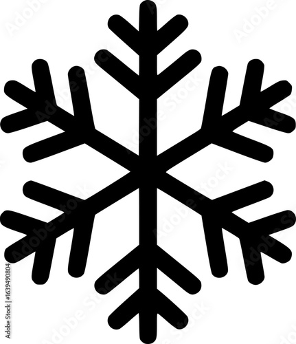 snowflake glyph flat vector icon