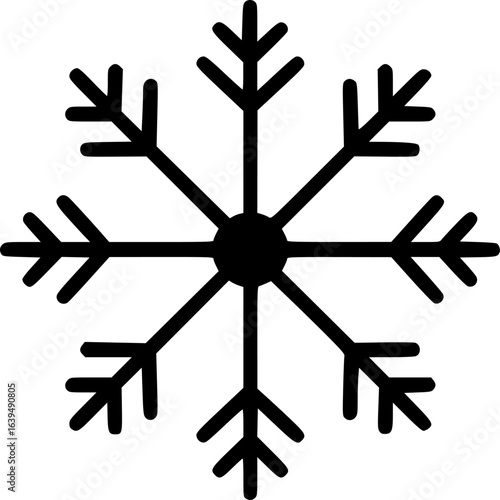 snowflake glyph flat vector icon