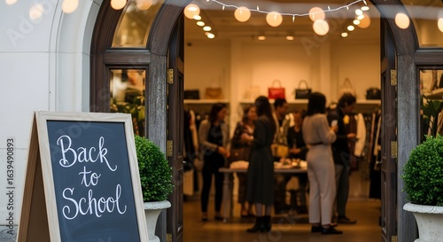 back to school marketing shopping outside boutique store