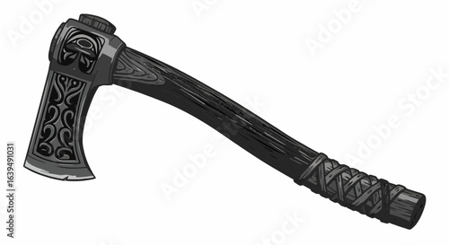 Native Style Tomahawk with Carving
