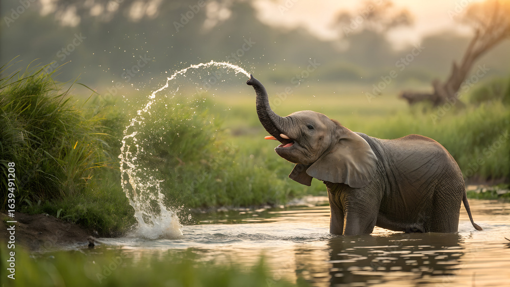 Obraz premium elephant in the water