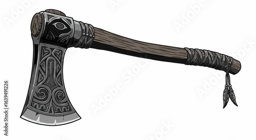 Native Style Tomahawk with Carving