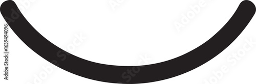 Simple minimal smile icon silhouette vector for happy expression, emoji, and positive design concepts.