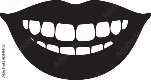 Dimples with smiling mouth silhouette vector icon for joyful expression, charm, and beauty design.