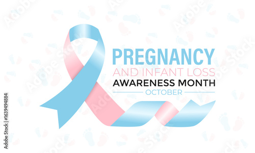 Pregnancy and Infant Loss Awareness Month, observed each October. It is a month to honor the memory of babies who were lost in miscarriage, stillbirth, and infancy. Banner poster, background. 
