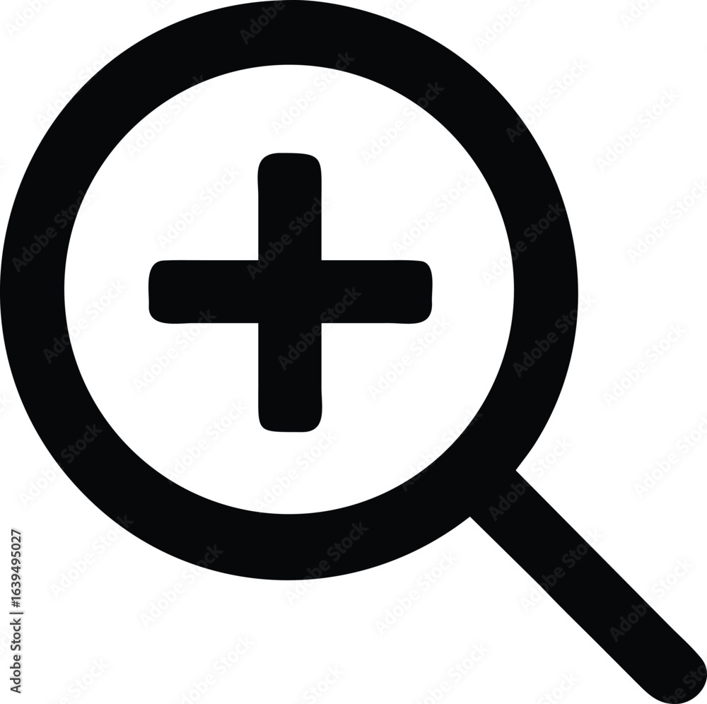 magnifying glass with plus sign for zoom in icon magnifying glass with plus sign for zoom in icon