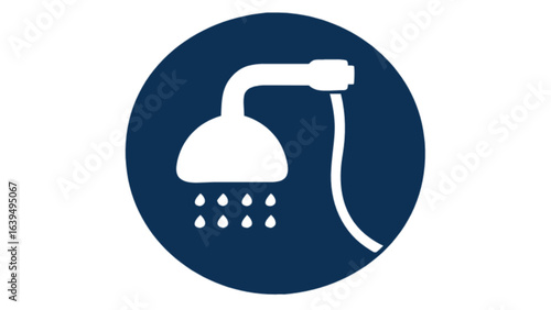 Shower head bathroom fixture plumbing design for home renovation and bathroom remodeling icon graphic vector