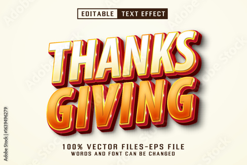 Thanks Giving 3d Text - Editable Text Effect