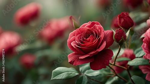 Beautiful red roses, close-up, full background. shallow depth of field