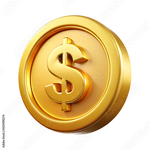 3d golden dollar sign