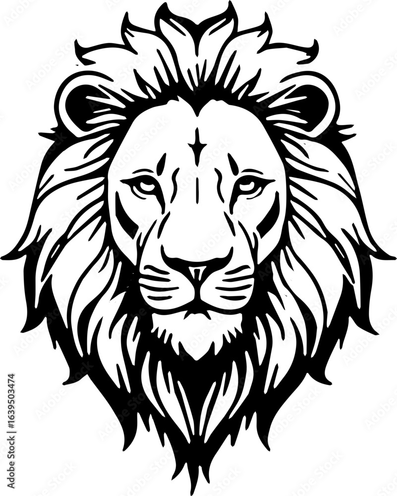 Obraz premium lion head vector illustration