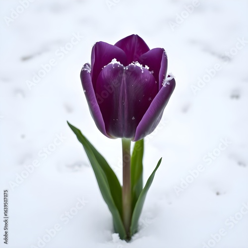 tulip in snow
