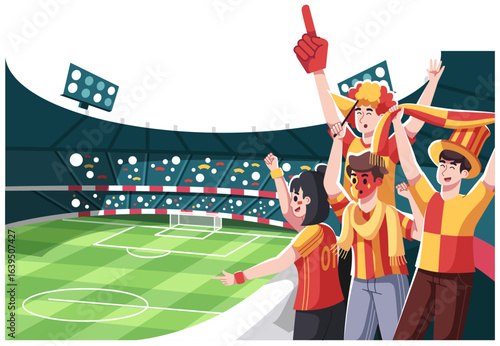 Soccer Fans Watching in Stadium