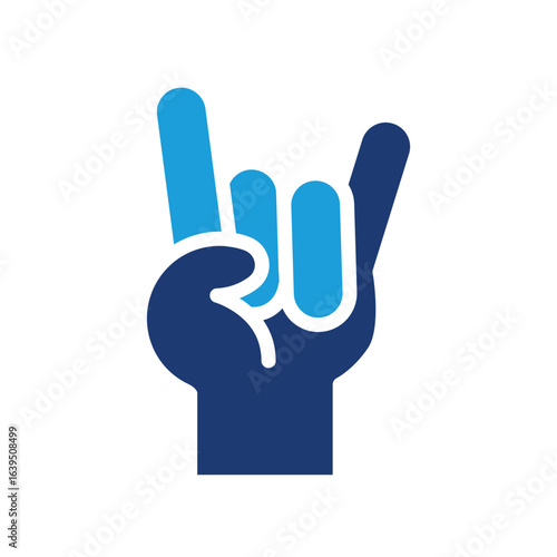 rising hand colored icon symbol of rock music vector design good for web or mobile app