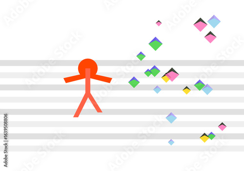 Runner with dynamic motion cubes