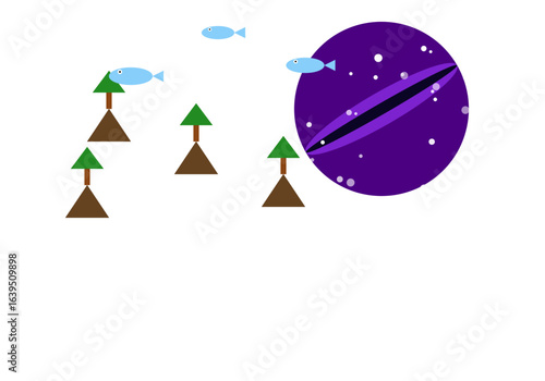 Surreal cosmic frontier scene