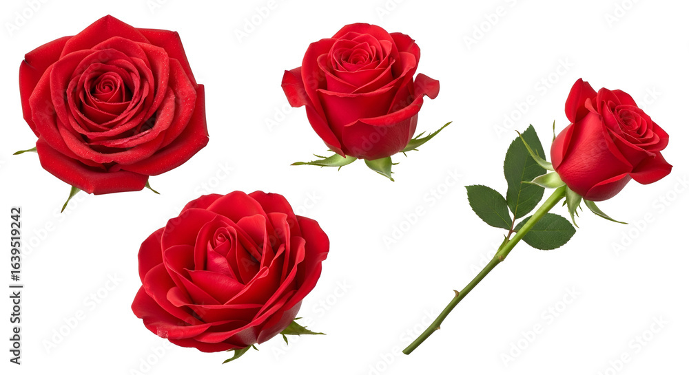 Naklejka premium red rose isolated on white background
