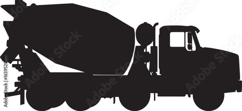 Concrete Mixer Truck Silhouette Vector