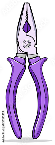 Purple Pliers Illustration For Repair or DIY Projects