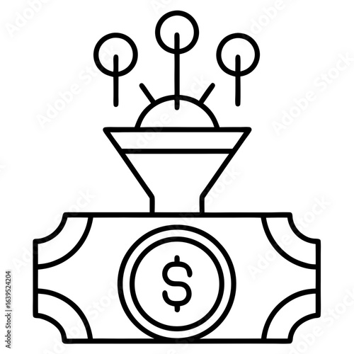 cash outflow icon line art