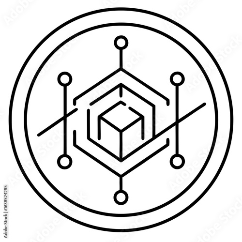 crypto payment icon line art