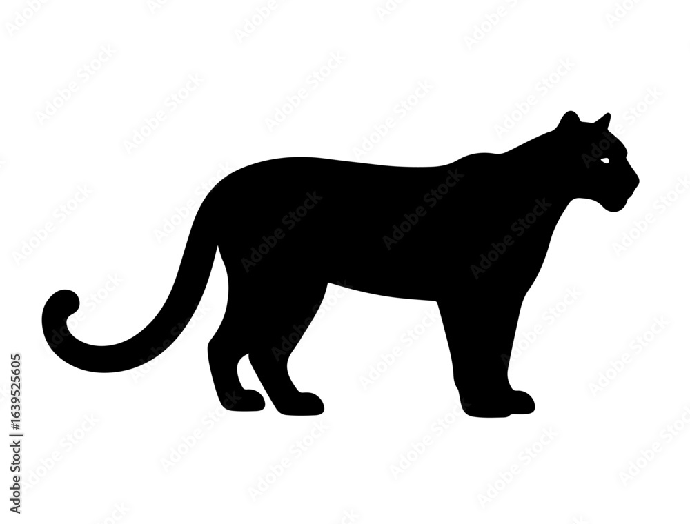 Obraz premium LION IN SILHOUETTE WHITE BACKGROUND.