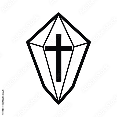 Cruz de bautismo de cristal transparente