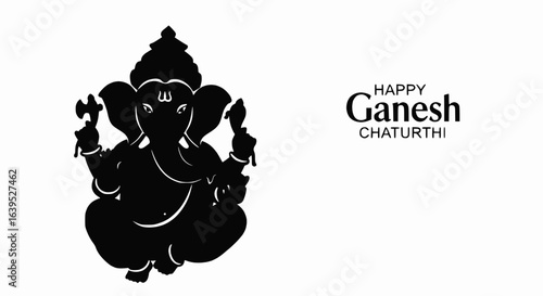 Silhouette of Lord Ganesha for Happy Ganesh Chaturthi