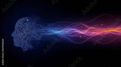 Artificial intelligence concept showing digital brain with neural network and machine learning capabilities