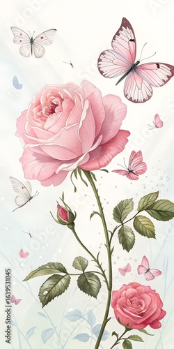 pink roses background