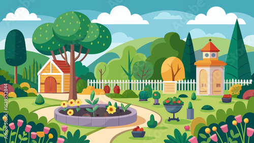 rural landscape with house