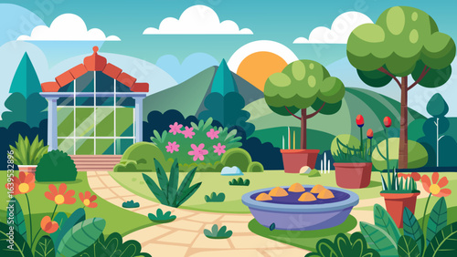 spring landscape with flowers