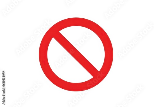 Red no symbol or prohibition sign isolated on white background