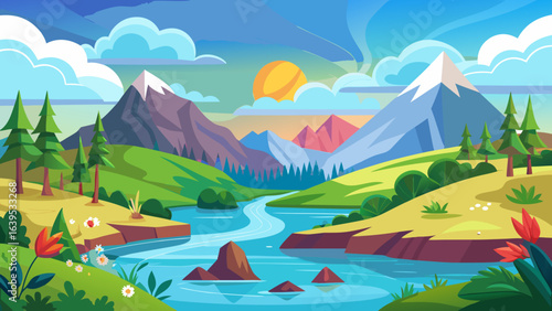 summer landscape with mountains