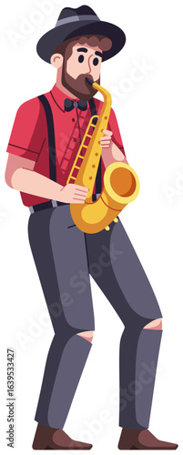 musician playing saxophone