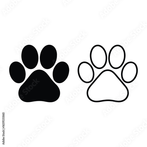 Black and white paw prints animal paw dog paw