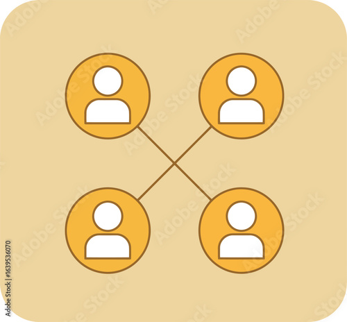 Connected people network icon