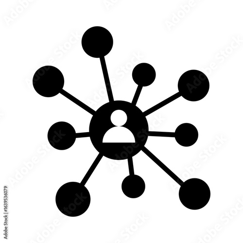 Network User Icon Vector Illustration Glyph Version