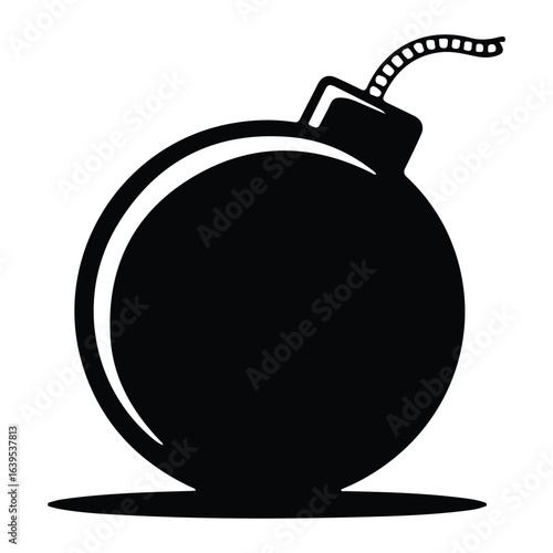 Black bomb with fuse explosion danger