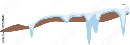 snowy branch with icicles clip art preview