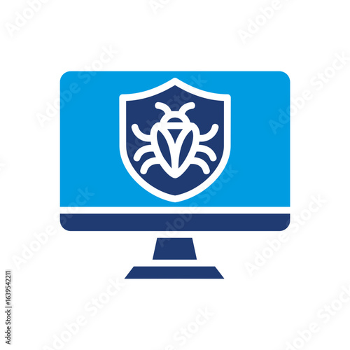Antivirus Icon Vector Illustration Blue Version