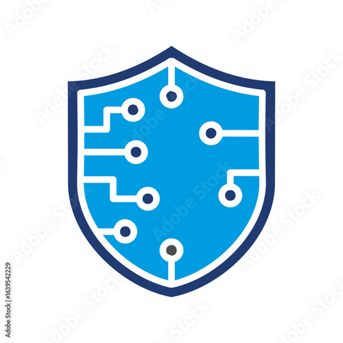 Network Security Icon Vector Illustration Blue Version