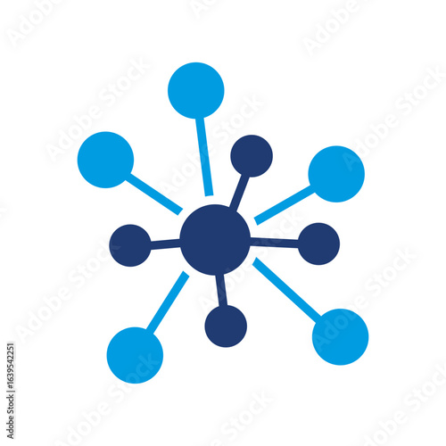 Network Topology Icon Vector Illustration Blue Version