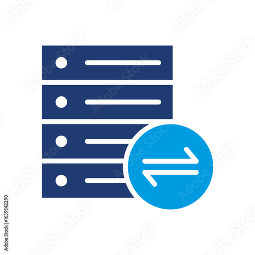 Server Traffic Icon Vector Illustration Blue Version