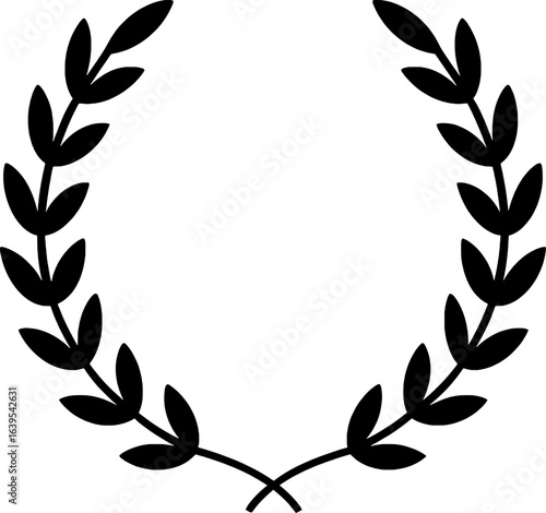Black Laurel Wreath Vector – Victory Symbol Silhouette PNG