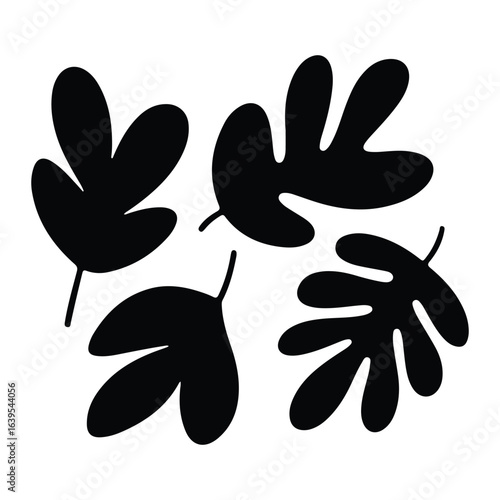 Black organic leaf shapes leaves nature
